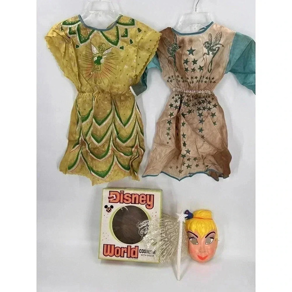 Vintage Ben Cooper Halloween (2) Costumes Wand Wings Mask Tinkerbell Walt Disney - Picture 16 of 16
